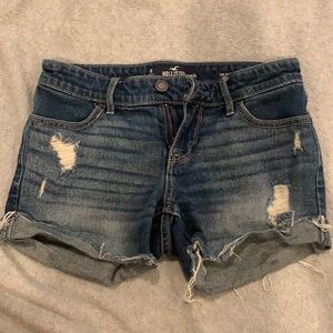 Hollister dark wash ripped shorts